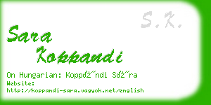 sara koppandi business card